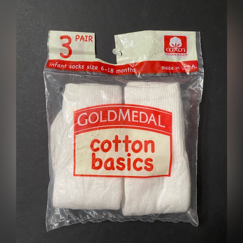 Gold Medal Cotton Basics Vintage Infant Socks 6-18 Months